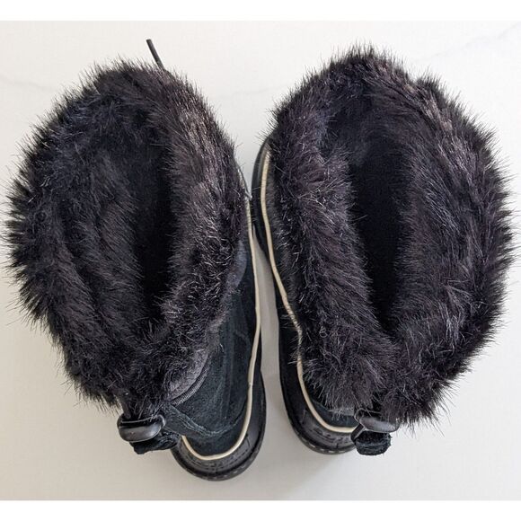 Sorel Tivoli Mid Calf Boots Women’s Sz 7 Black Suede Waterproof Lace Up Faux Fur - Picture 5 of 6